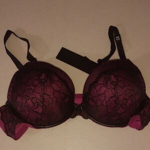 Torrid Black and Magenta Lace Bra